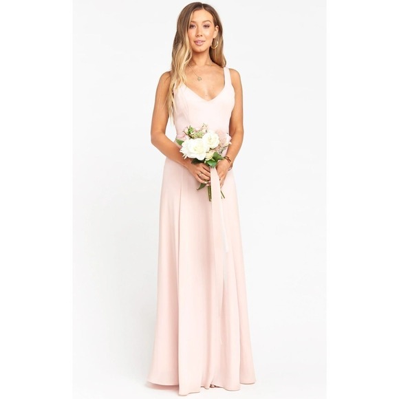 Show Me Your Mumu Jenn Maxi Dress Dusty Blush Crisp M - Picture 1 of 3
